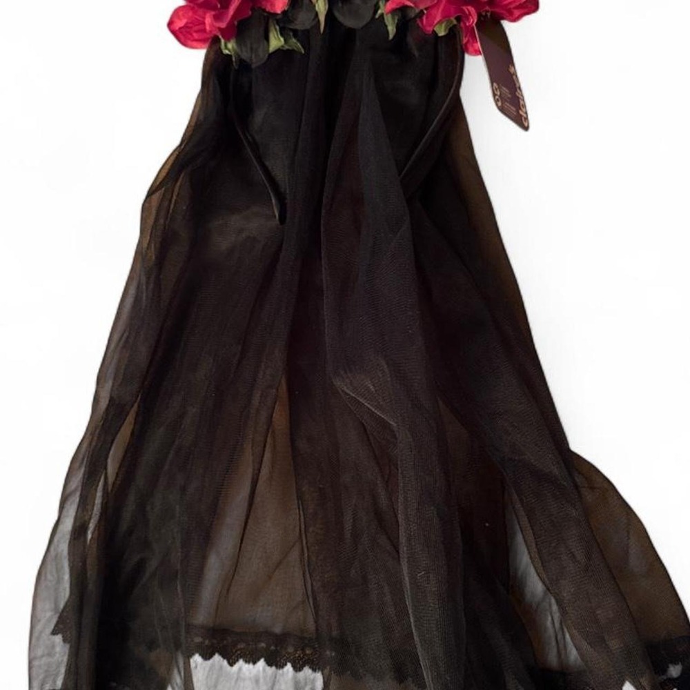 Claire's Skull Headband Flower Wreath Glitter Whimsigoth Dark Romance NWT